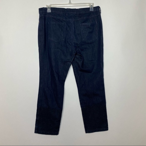 Escada Piped Embroidered Hem Straight Jeans L/42 - Picture 2 of 10
